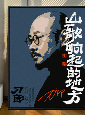 小酒馆墙面装饰品刀郎海报歌迷演唱会挂画清酒吧餐饮饭店背景壁画