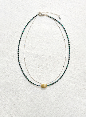 Apt 26SS 虎眼石 孔雀石 双层珠串项链