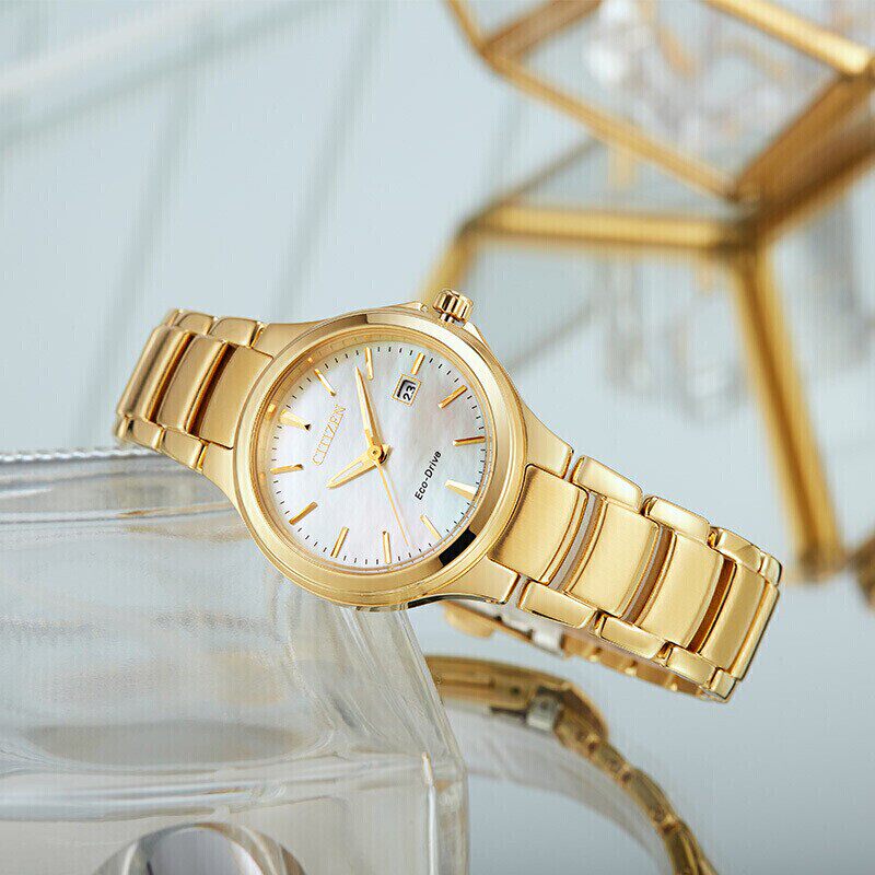 citizen女光动能时尚不锈钢钻轻奢 西铁城海外日韩腕表