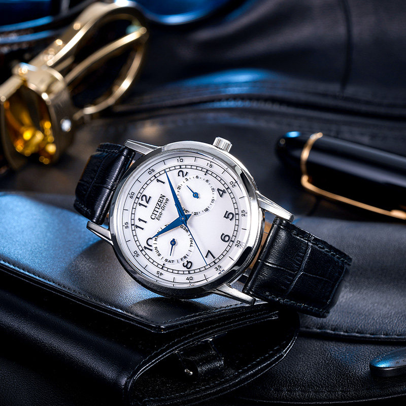 citizen男光动能小蓝针商务轻奢 西铁城海外日韩腕表