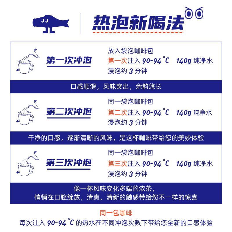 fisher啡舍精品多风味组合 袋泡咖啡粉 现磨冷萃咖啡 40只送5只 - 图1