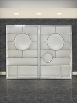 Custom Wood Baking Varnish Display Cabinet Profiled Middle Island Exhibition Experience Desk Against Wall Display High Cabinet Honor Wall Background