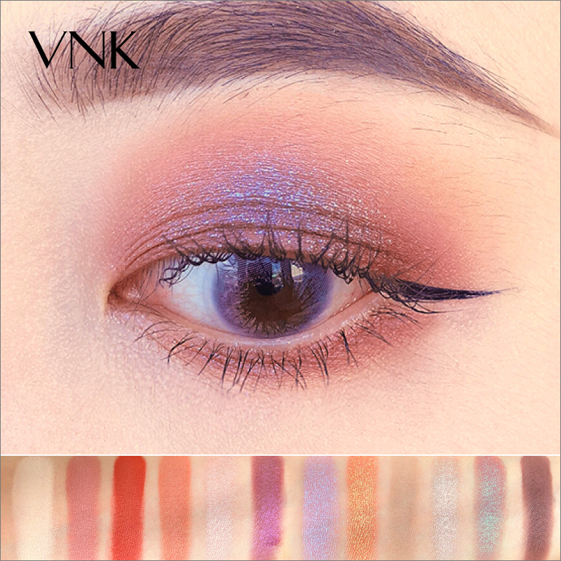 vnk旗舰店[618狂欢]VNK梦璃星辉十二色眼影盘大地豆沙珠光哑光持妆1