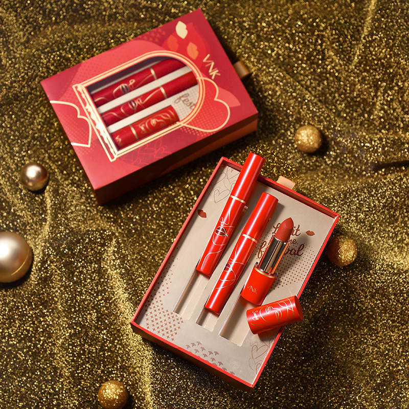 vnk旗舰店VNK圣诞新年唇妆礼盒哑光口红持久哑光丝绒唇釉不易脱色唇彩唇蜜3