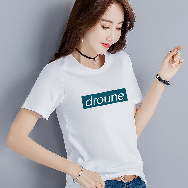 孔雀蓝宽松短袖t恤女潮纯棉上衣 贝米娜T恤