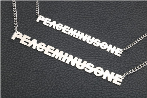 日韩版欧美款权志龙GD同款peaceminusone钛钢男女项链锁骨 - 图1