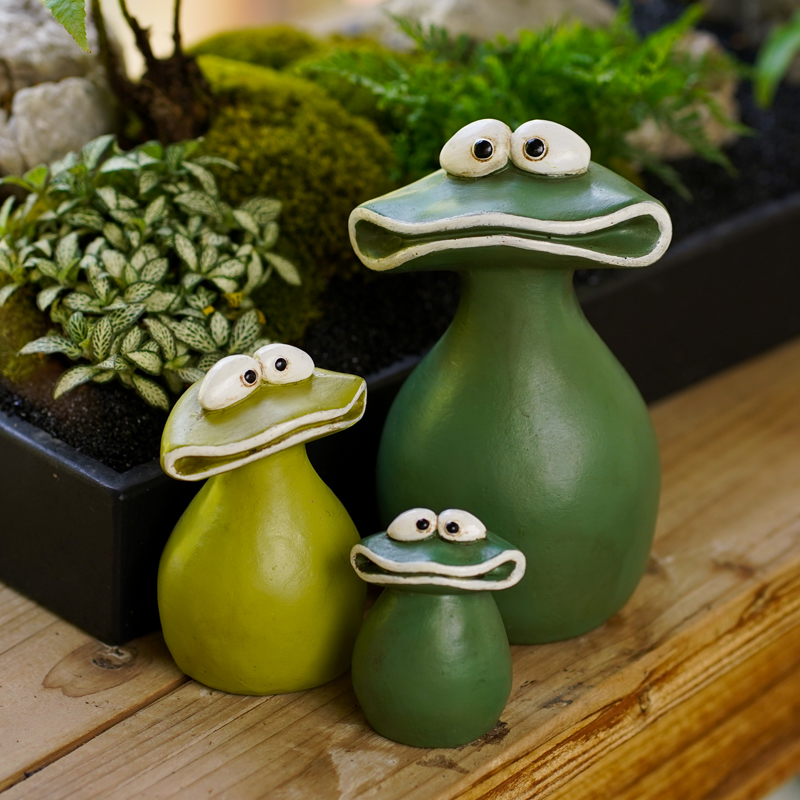 卡通可爱大嘴蛙花盆装饰品摆件青蛙动物创意童趣桌面花园杂货礼物