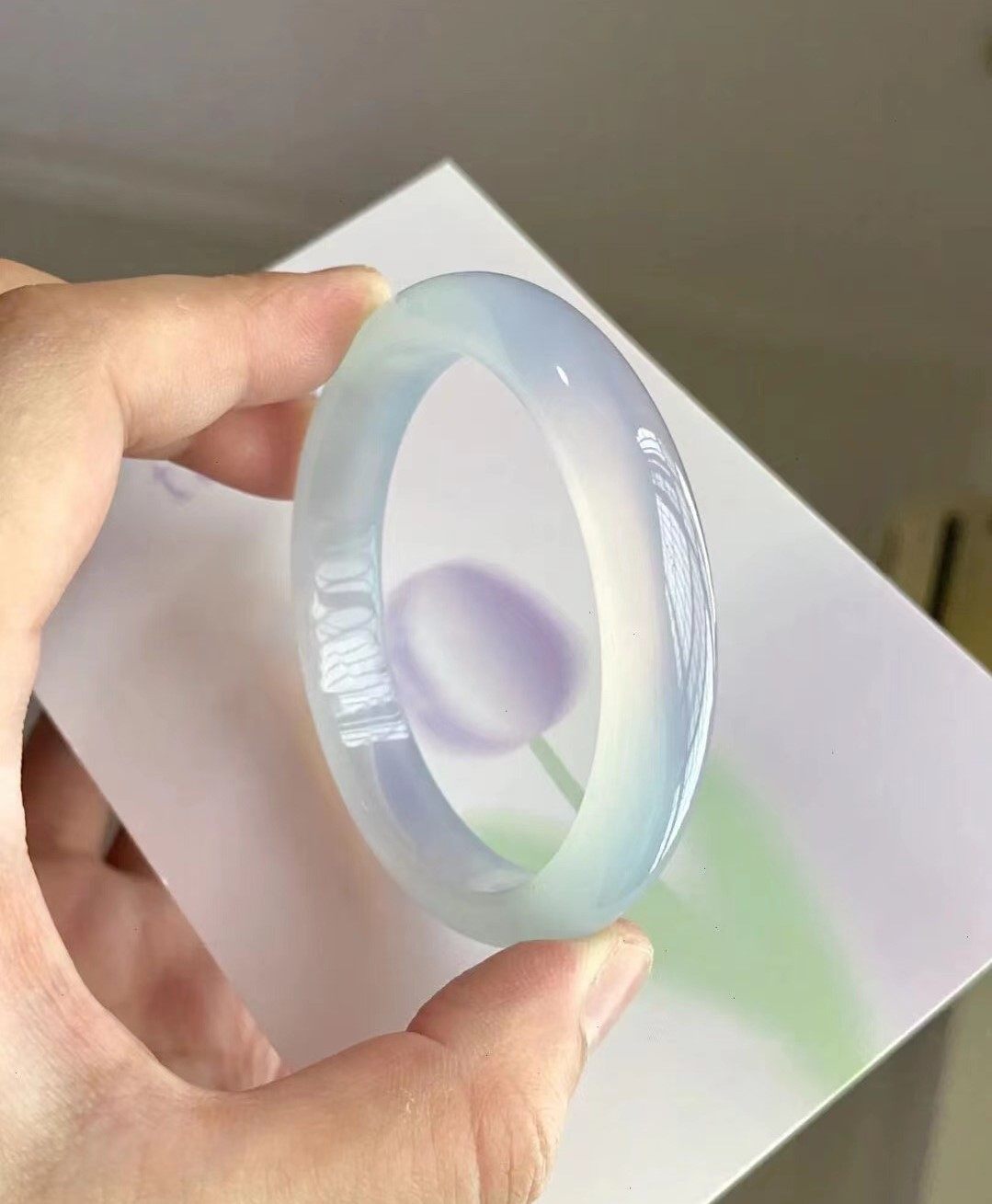 冰种淡紫淡绿马达加斯加玉髓玛瑙扁条正圈年轻气质少女款ins古风,淘宝优惠券,粉丝福利购,淘宝优惠卷