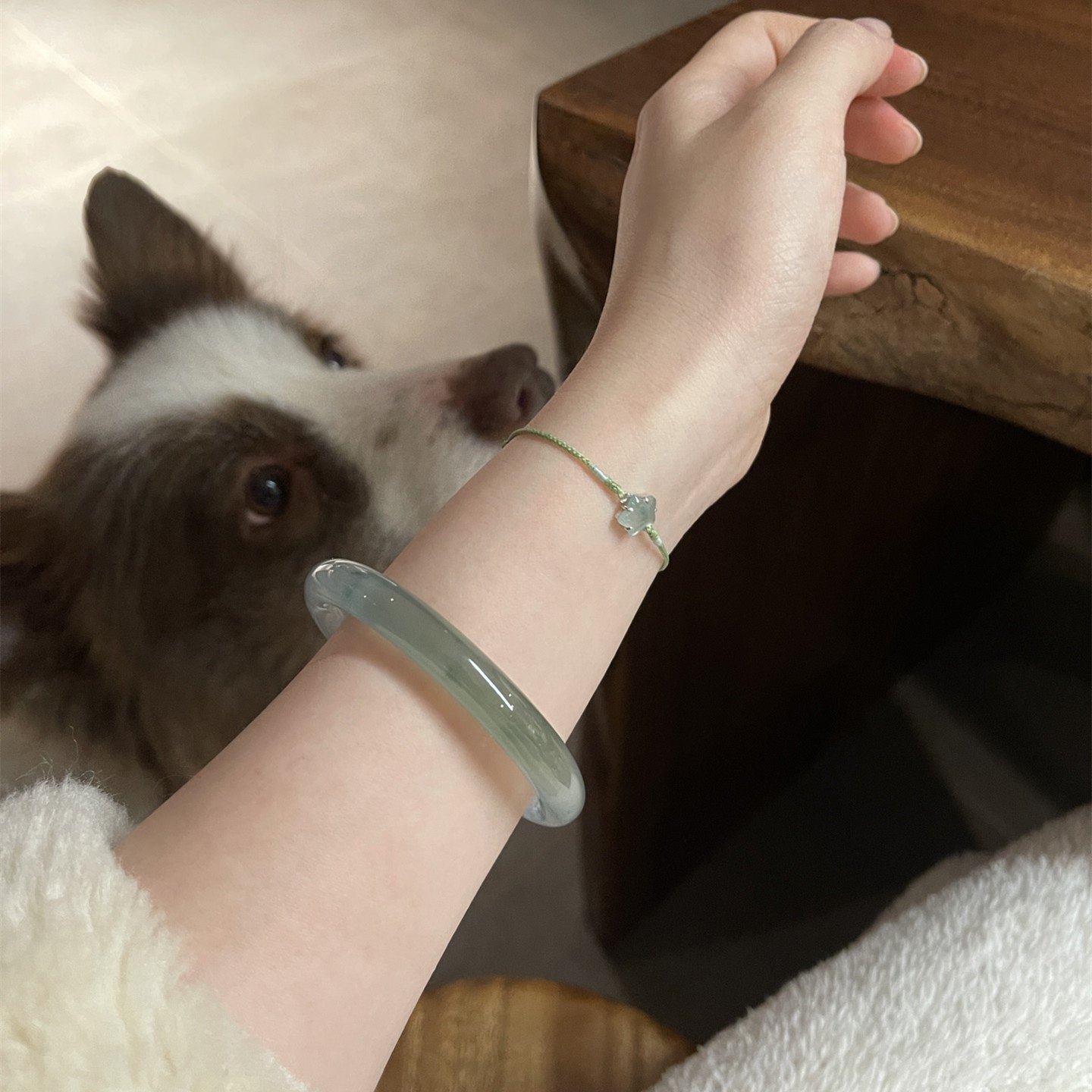 缅甸冰种美人条油青半山水手镯细圆条玉镯子翡翠处理深色款百搭,淘宝优惠券,粉丝福利购,淘宝优惠卷