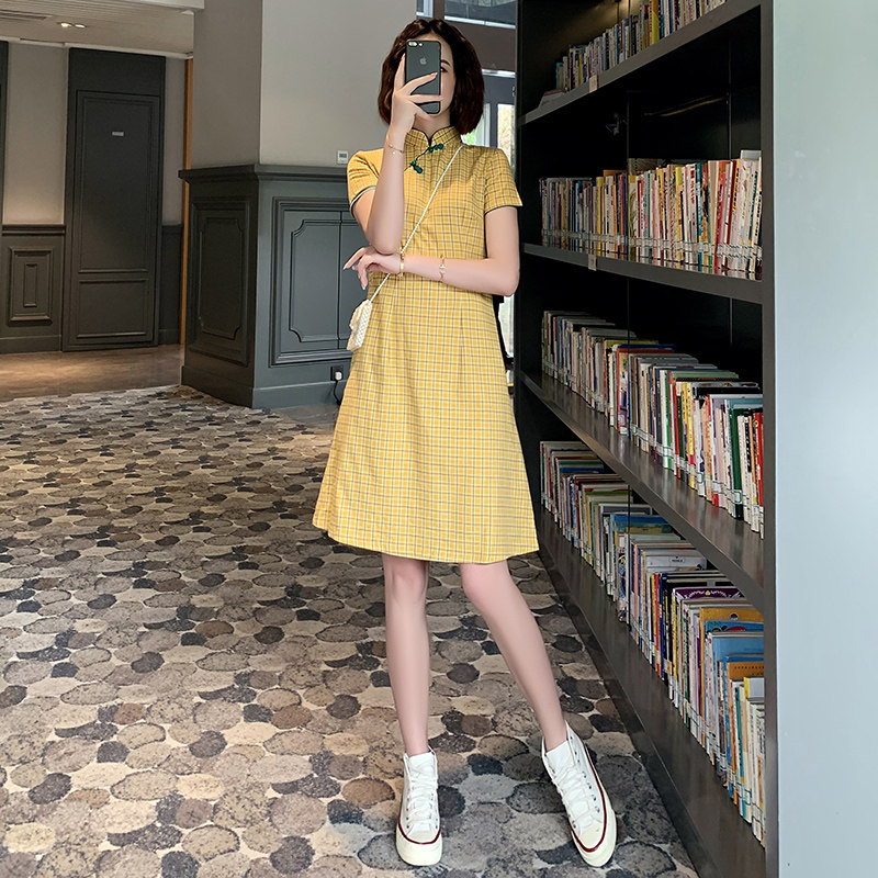 年轻款少女旗袍式2020年新款连衣裙 麦蓉旗袍