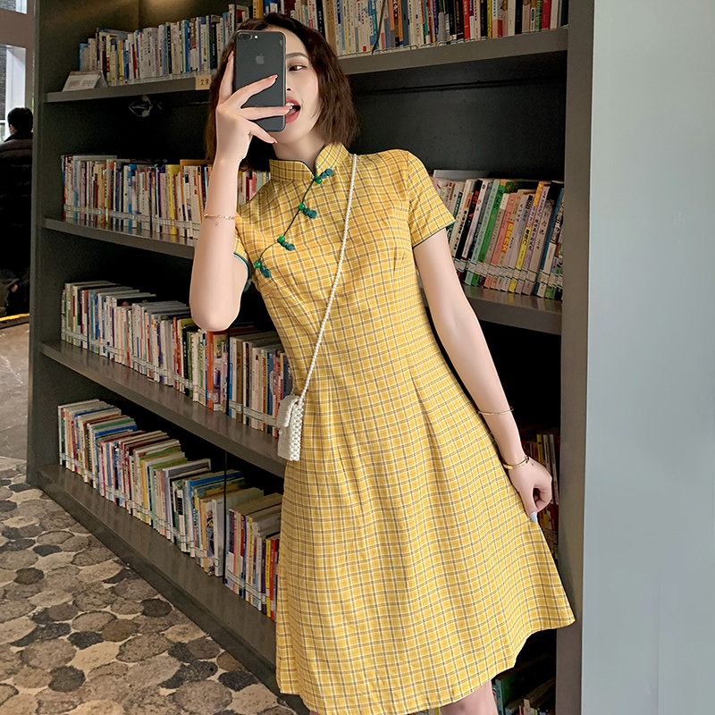 年轻款少女旗袍式2020年新款连衣裙 麦蓉旗袍