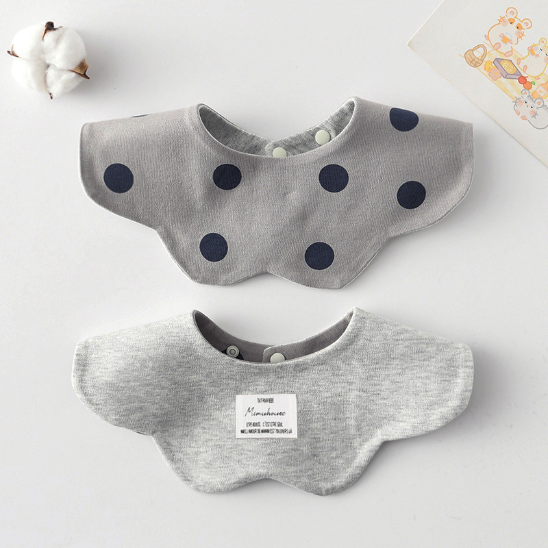 Cross-border Korean ins baby bibs newborn saliva towel baby bib pure cotton double-sided with children's saliva bag