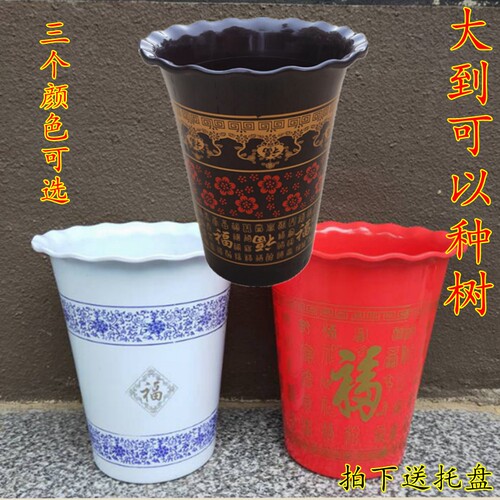 塑料树脂大花盆种花种树加厚特大种发财树金钱树家用室内阳台种植 - 图0