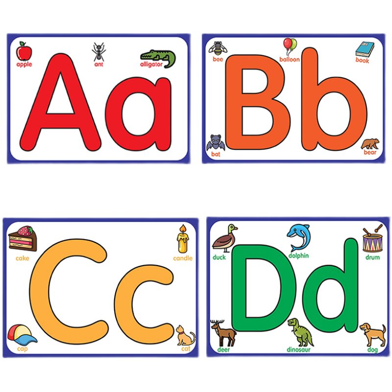 英语英文自然拼读26个字母卡片闪卡学习启蒙早教认知幼儿教师教具