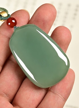 湖绿色平安事牌色吊坠女款方圆形挂坠国潮色挂牌时尚百搭