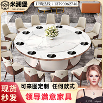 Marble rock plate hotpot table induction cookers one person one pot smoke-free electric table 20 Hotel Grand round table