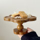 Ins retro flower log high-leg dining plate