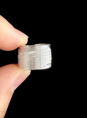 暗黑系裂纹绷带戒指男女配饰复古做旧小众设计个性哑光拉丝食指戒