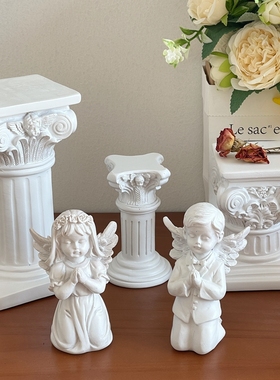 石膏装饰法式桌面祷告天使摆件