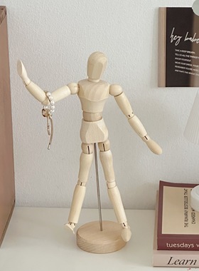 木质装饰人偶摆件趣味