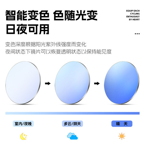 西骑者骑行眼镜防紫外线山地自行车专业变色骑车风镜无边框护目镜 - 图0