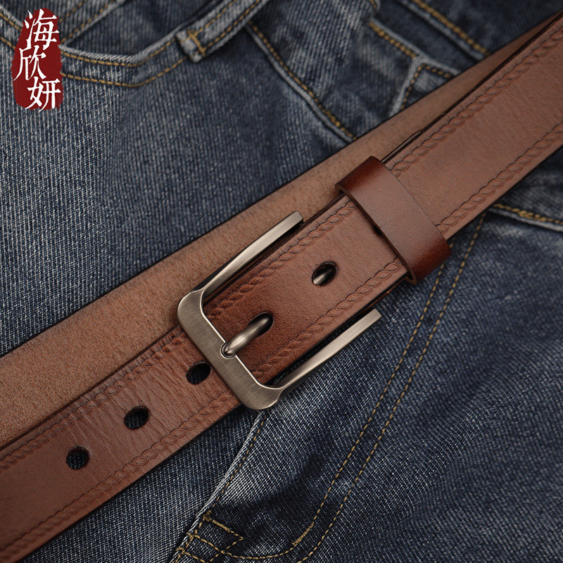 皮带男式真皮针扣腰带潮中年青年休闲复古头层牛皮年轻人裤带正品