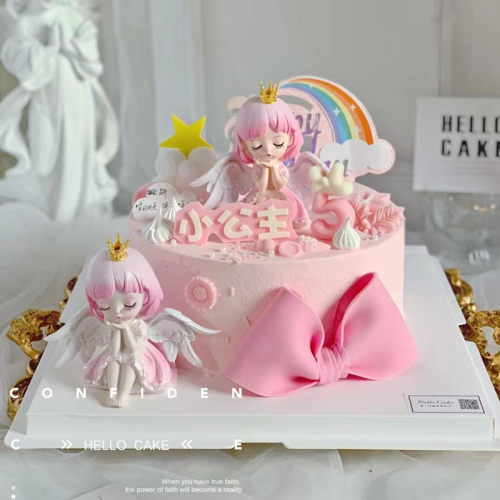 网红安妮宝贝蛋糕装饰摆件蜜雪儿女孩公主主题生日派对装扮配件 - 图0