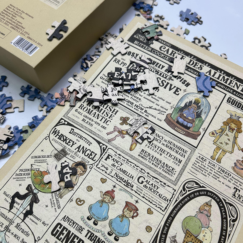 TKX《复古甜心下午茶》成人拼图1000片闪粉效果解压玩具背提示 - 图2