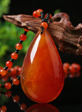 复古长款项链蜜蜡民族风血珀衣服挂件配饰气质百搭毛衣链吊坠男女