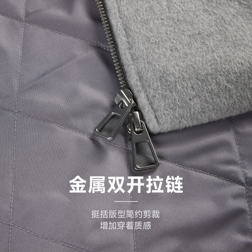 CHINISM丨毛呢外套男冬季男士短款翻领美式高级加厚保暖行政夹克 - 图0