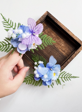 ins风仿真花成品轻奢花戒森系