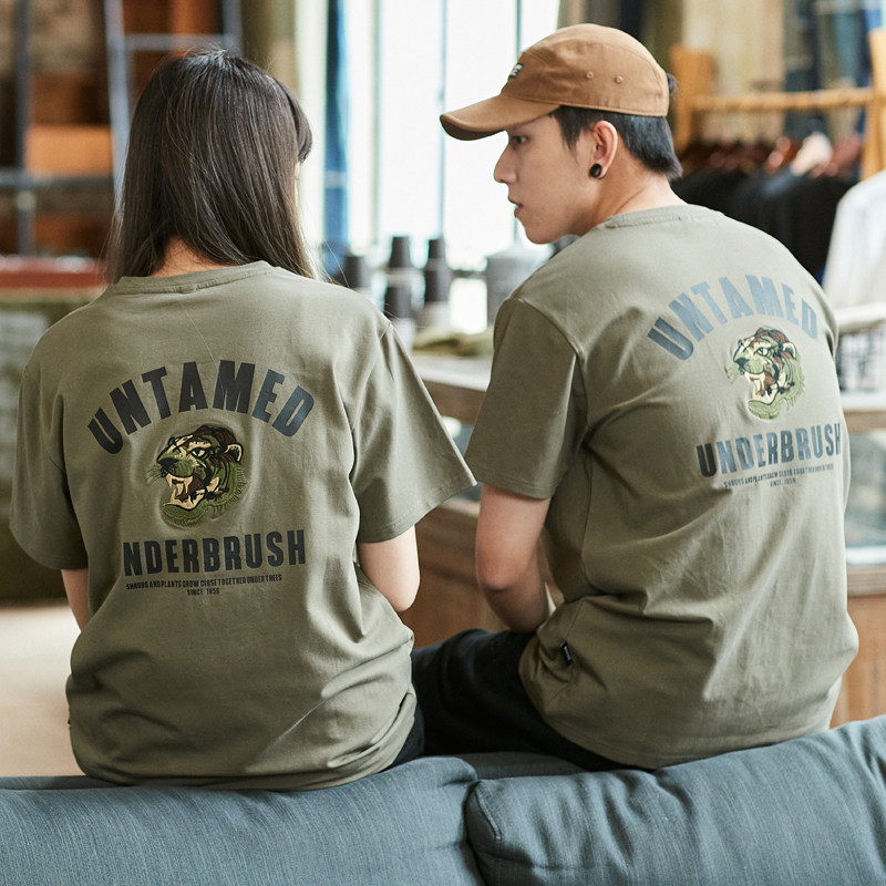 唐狮联名夏季短袖港风ins刺绣t恤 dessoT恤