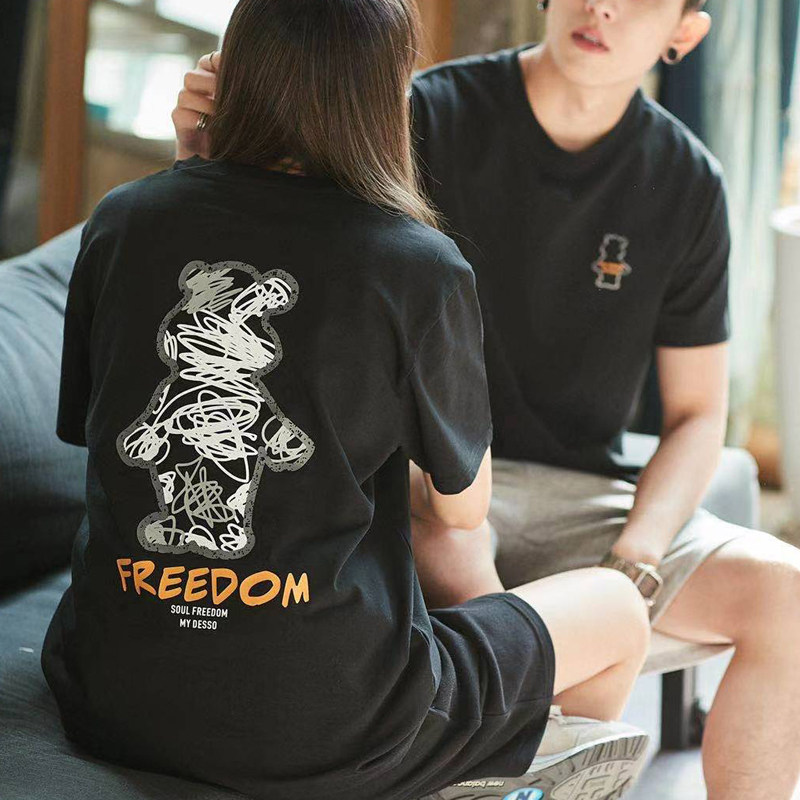 唐狮联名夏季短袖港风ins刺绣t恤 dessoT恤