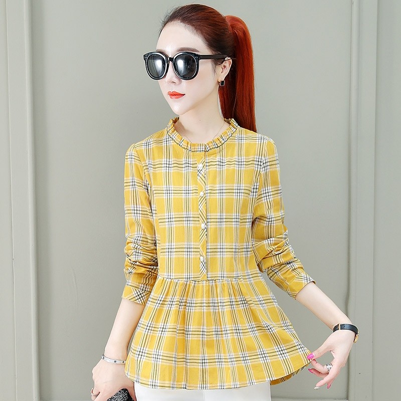 久利诗官方旗舰店官网格子早秋衬衫 9elipzi久利诗衬衫