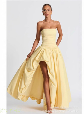 Sexy sleeveless casual slim fit women's dressSDM176 气质黄色