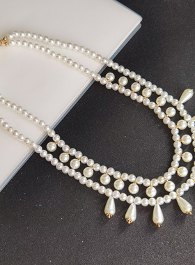 原创古装汉服多层珍珠明制旗袍