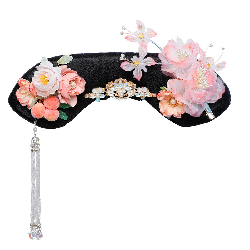 清代宫廷格格头饰可爱女童儿童发饰满族格格古装女孩流苏旗头配饰,淘宝优惠券,粉丝福利购,淘宝优惠卷