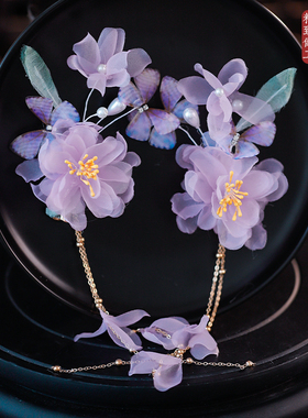 对夹绢纱清新甜美花朵