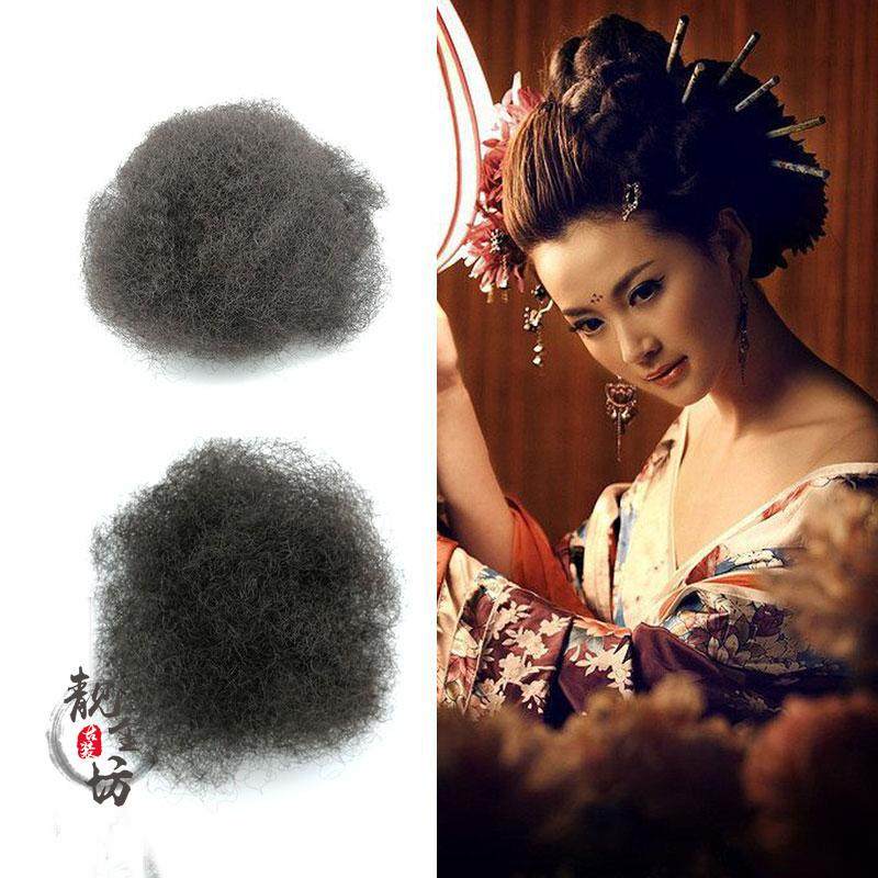 古装影楼假发纯发丝原材料发球填充物发包发料DIY曲曲发棉垫发球,淘宝优惠券,粉丝福利购,淘宝优惠卷