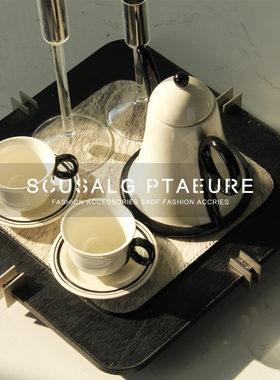 现代简约玻璃烛台蜡烛托盘摆件