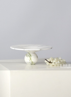 侘寂风大理石置物盘装饰摆件