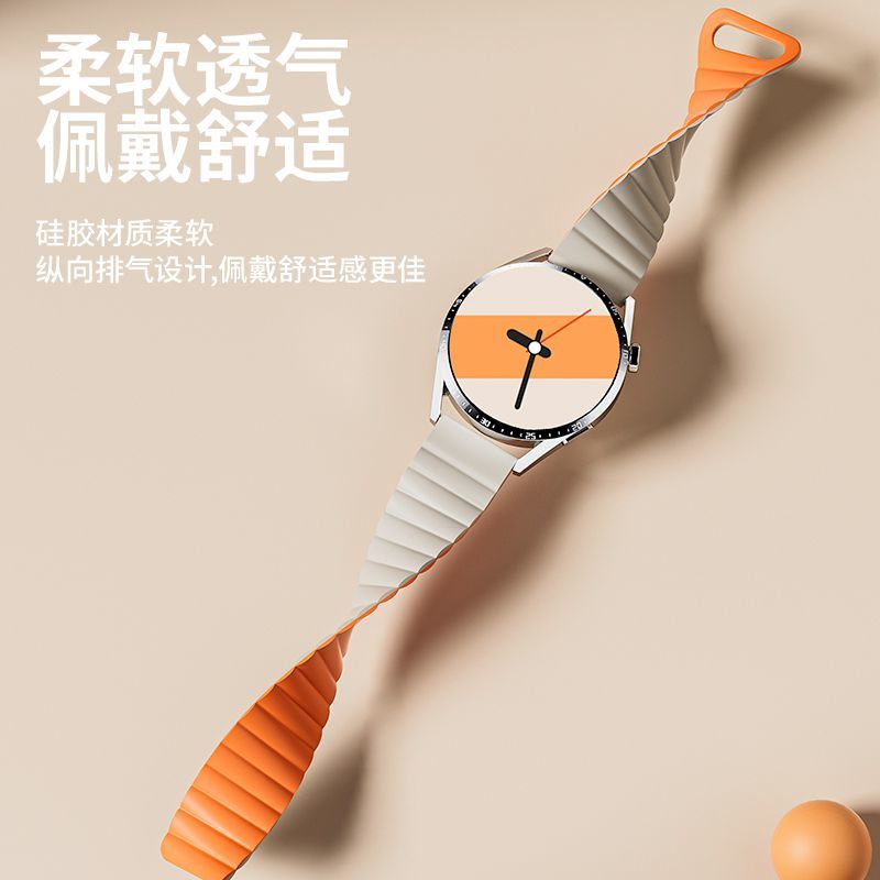 适用于vivowatch2表带磁吸硅胶手表带男女创意金属表链替换1代学生VIVO智能运动手表舒适透气男女手表带配件-图1