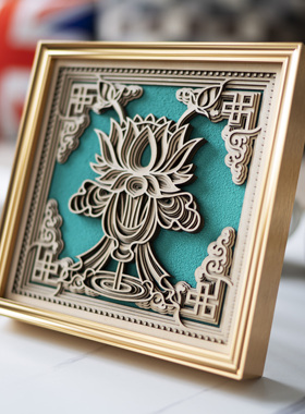 梯木叠雕—莲花摆件手工创意礼品