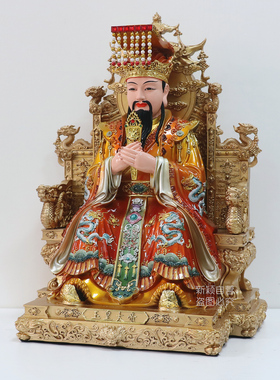 新款树脂神像铜彩玉帝王母像