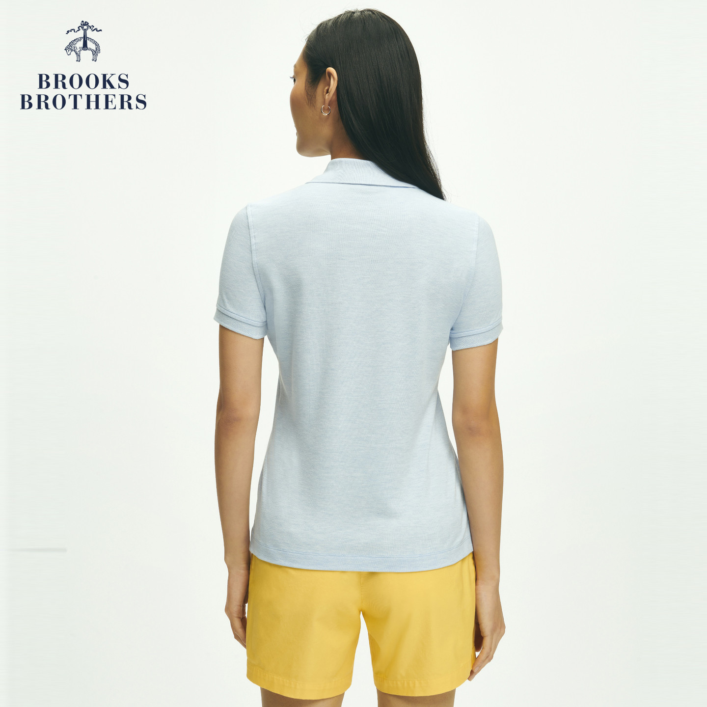 Brooks Brothers/布克兄弟女士25新品supima棉logo休闲针织polo衫,淘宝优惠券,粉丝福利购,淘宝优惠卷