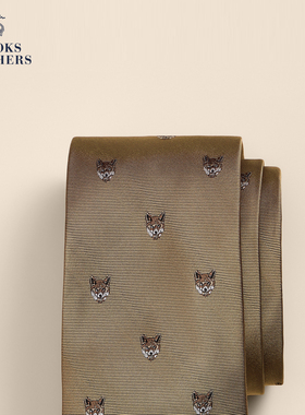 Brooks Brothers/布克兄弟26秋季新款男士狐狸图案提花桑蚕丝领带