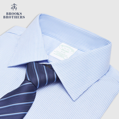 [易打理]Brooks Brothers/布克兄弟男士春夏supima棉提花正装衬衫 - 图2