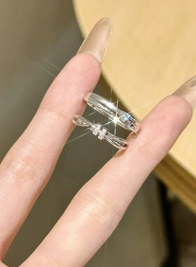 「爱意交织」情侣戒指足银999对戒小众轻奢银饰生日礼物送女朋友