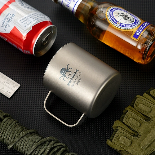 Двухэтажная портативная посуда для кемпинга, сверхлегкая чайная чашка со стаканом