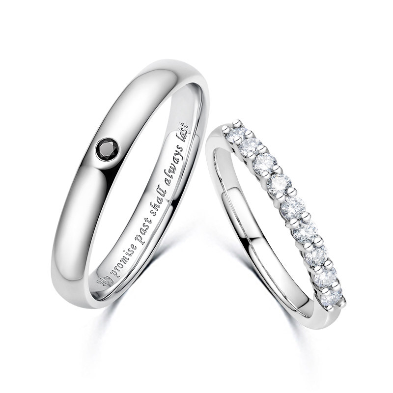 新曼瑞30分情侣对戒白金铂金戒指 曼瑞手饰